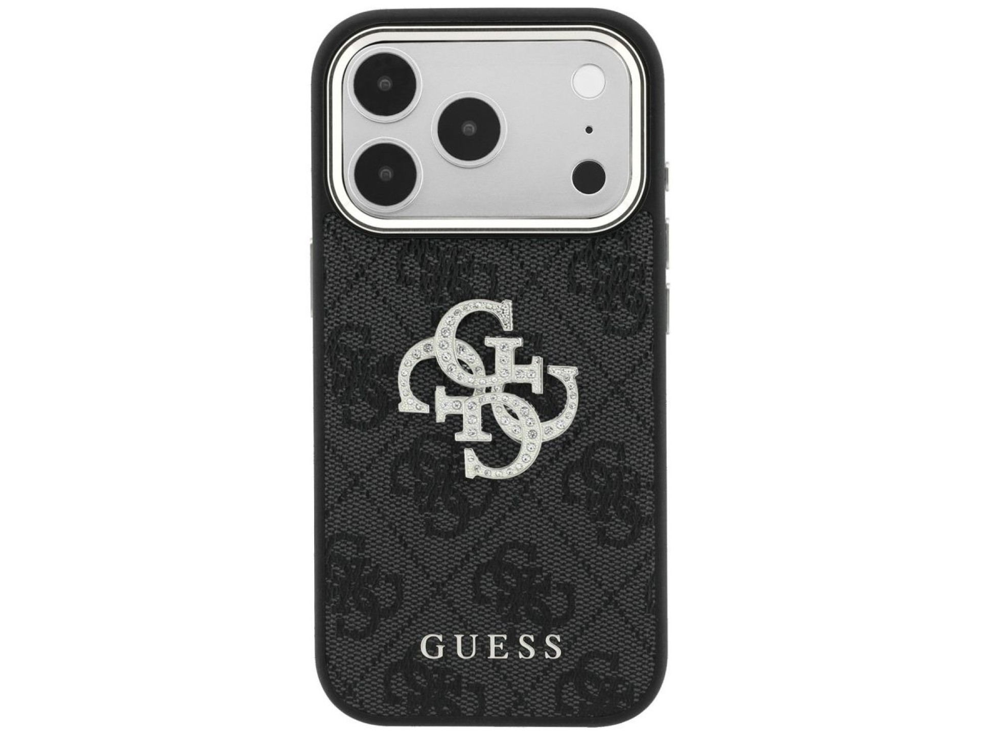 Funda Guess 4G con logo Big Strass para iPhone 17 Pro Max / 18 Pro Max - Negra