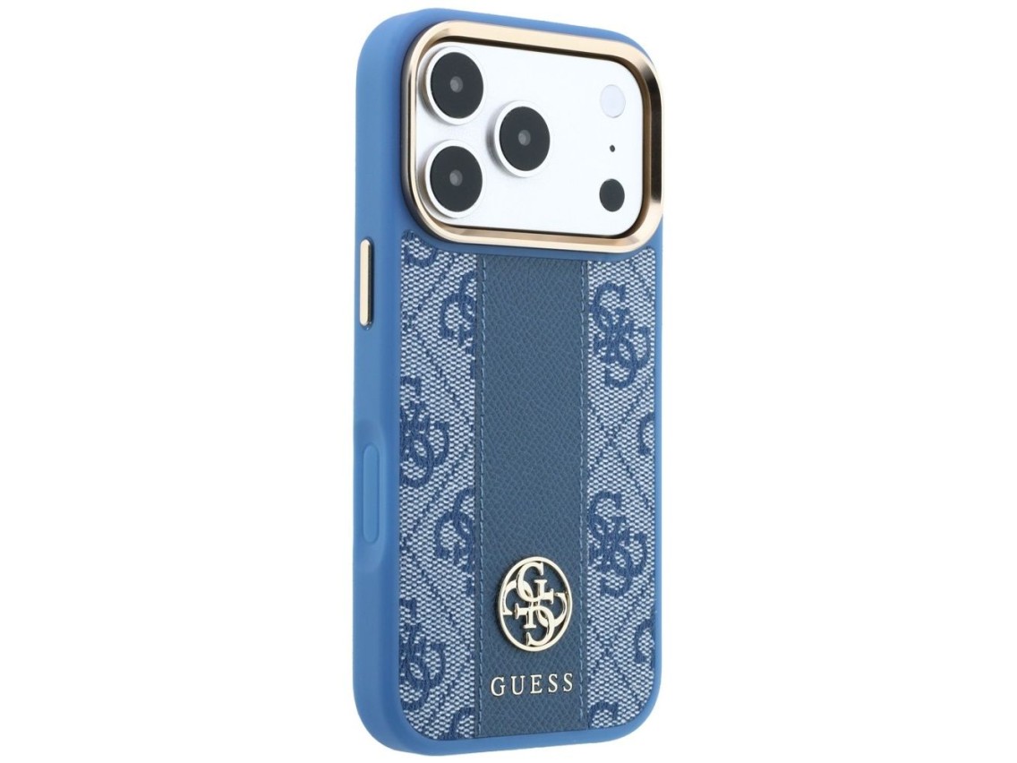 Guess 4G with Stripe Round and Classic Logos MagSafe Case for iPhone 17 Pro Max / 18 Pro Max - Blue