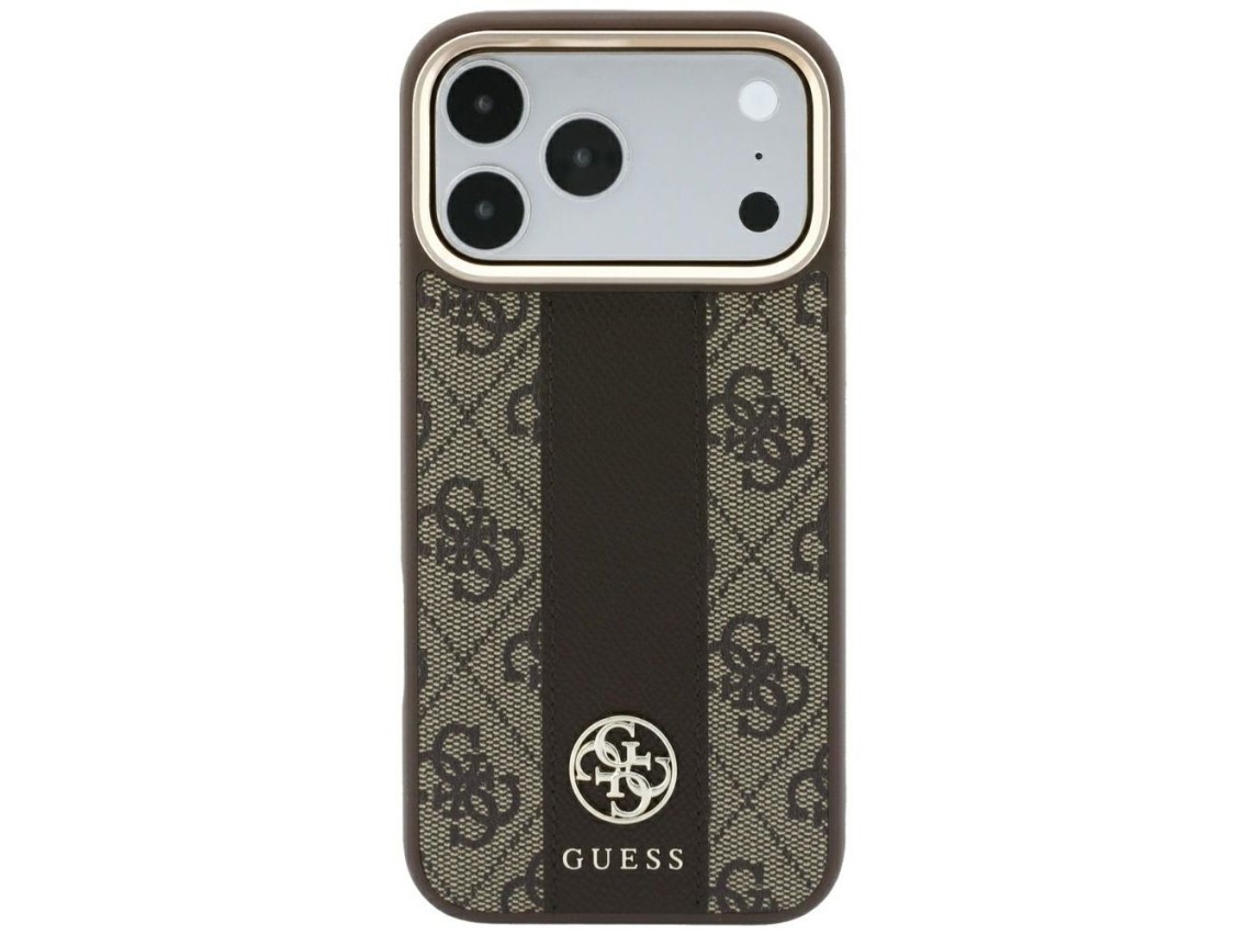 Funda Guess 4G con logotipos redondos y clásicos y MagSafe para iPhone 17 Pro / 18 Pro - Marrón