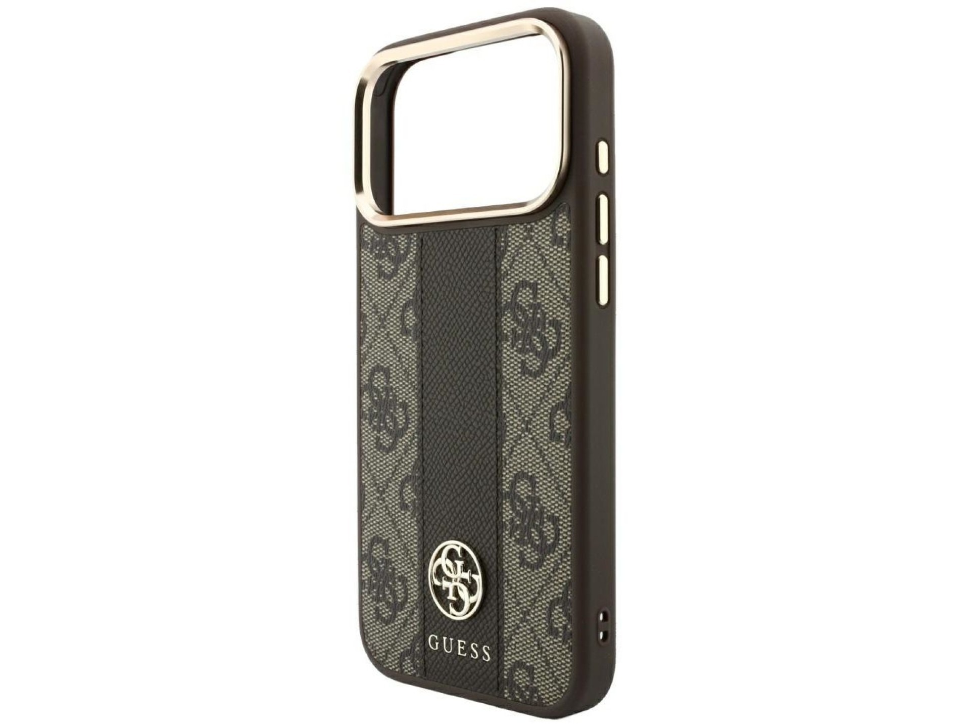 Funda Guess 4G con logotipos redondos y clásicos y MagSafe para iPhone 17 Pro / 18 Pro - Marrón