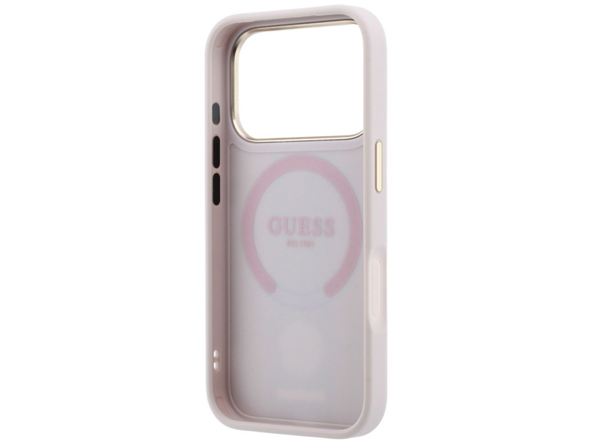 Guess 4G with Stripe Round and Classic Logos MagSafe case for iPhone 17 Pro / 18 Pro - pink