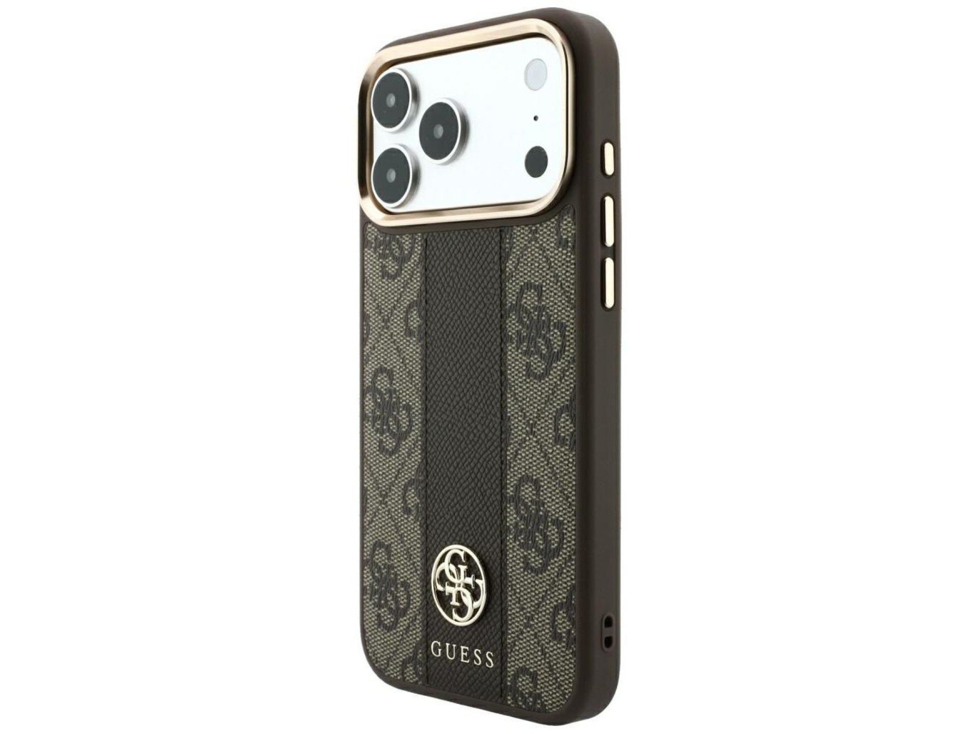 Funda Guess 4G con logotipos redondos y clásicos y MagSafe para iPhone 17 Pro / 18 Pro - Marrón