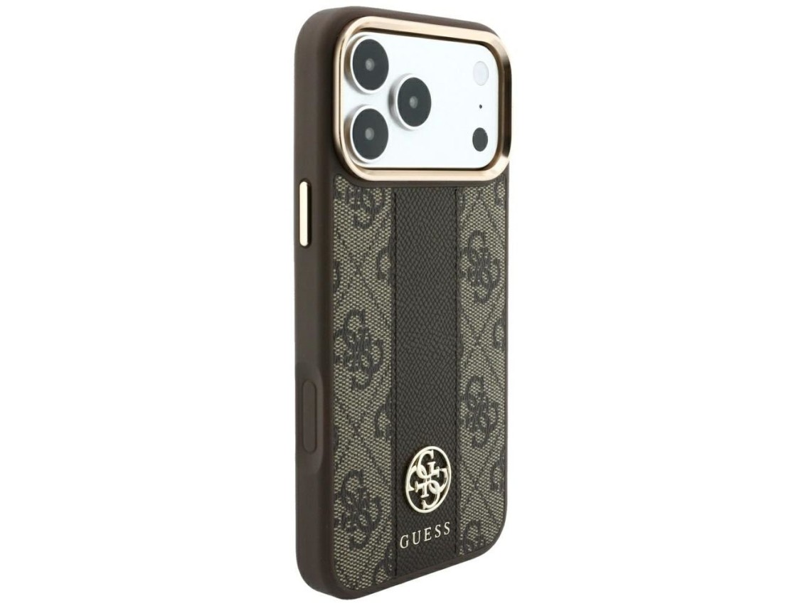 Funda Guess 4G con logotipos redondos y clásicos y MagSafe para iPhone 17 Pro / 18 Pro - Marrón