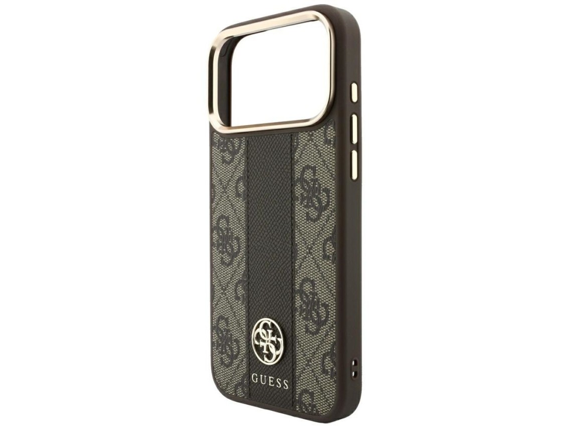 Funda Guess 4G con logotipos redondos y clásicos y MagSafe para iPhone 17 Pro / 18 Pro - Marrón