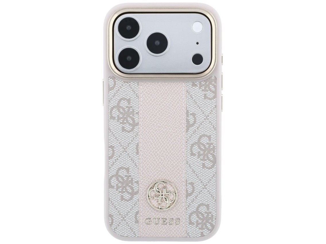 Guess 4G with Stripe Round and Classic Logos MagSafe case for iPhone 17 Pro / 18 Pro - pink