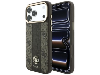 Guess 4G with Stripe Round and Classic Logos MagSafe Case for iPhone 17 Pro / 18 Pro - Brown Guess 4G with Stripe Round and Classic Logos MagSafe Case for iPhone 17 Pro / 18 Pro - Brown