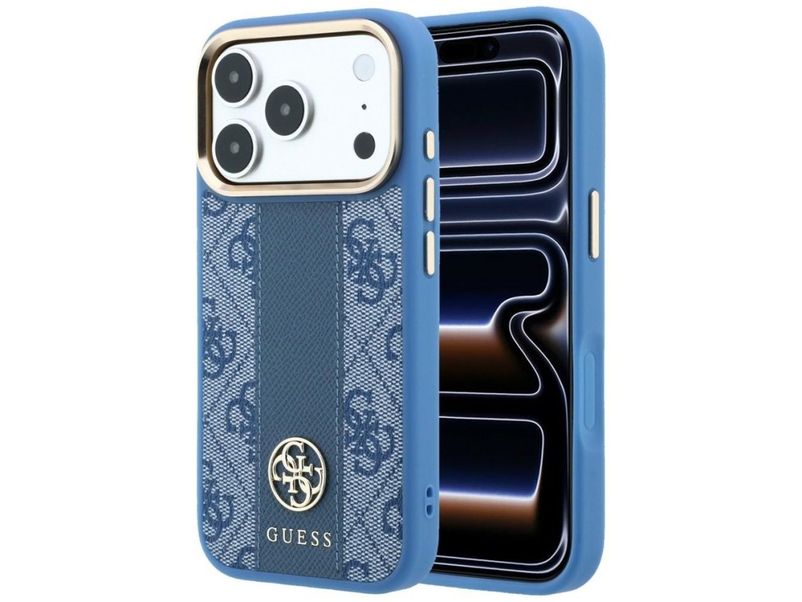 Guess 4G with Stripe Round and Classic Logos MagSafe Case for iPhone 17 Pro / 18 Pro - Blue