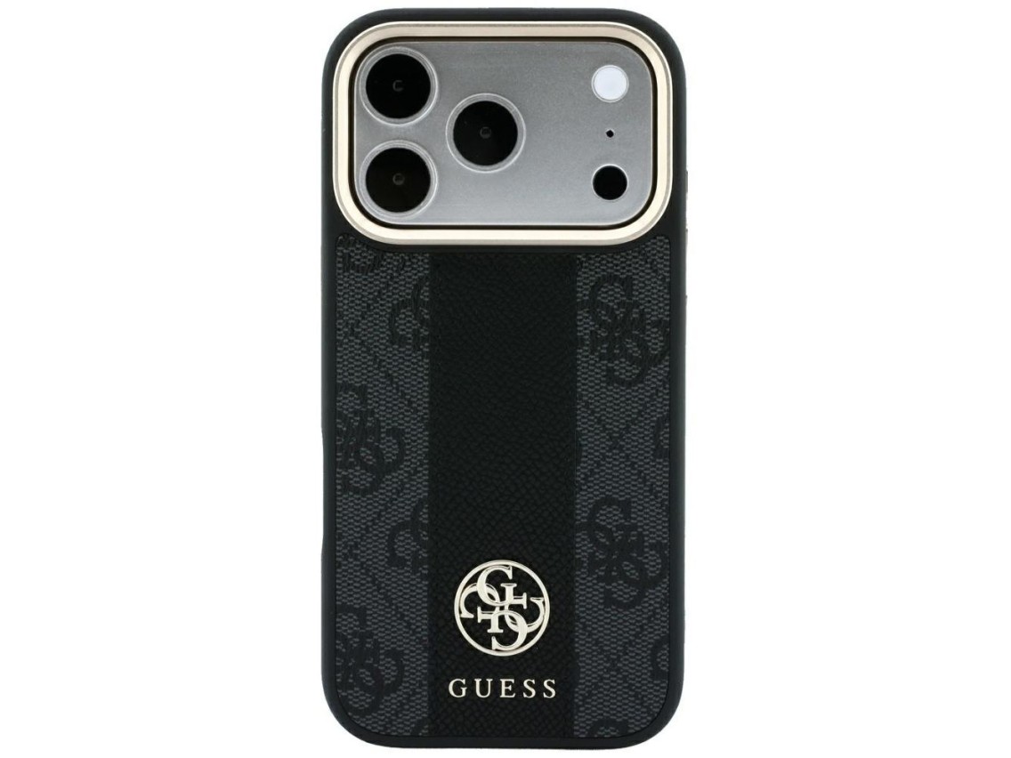Guess 4G with Stripe Round and Classic Logos MagSafe Case for iPhone 17 Pro / 18 Pro - Black