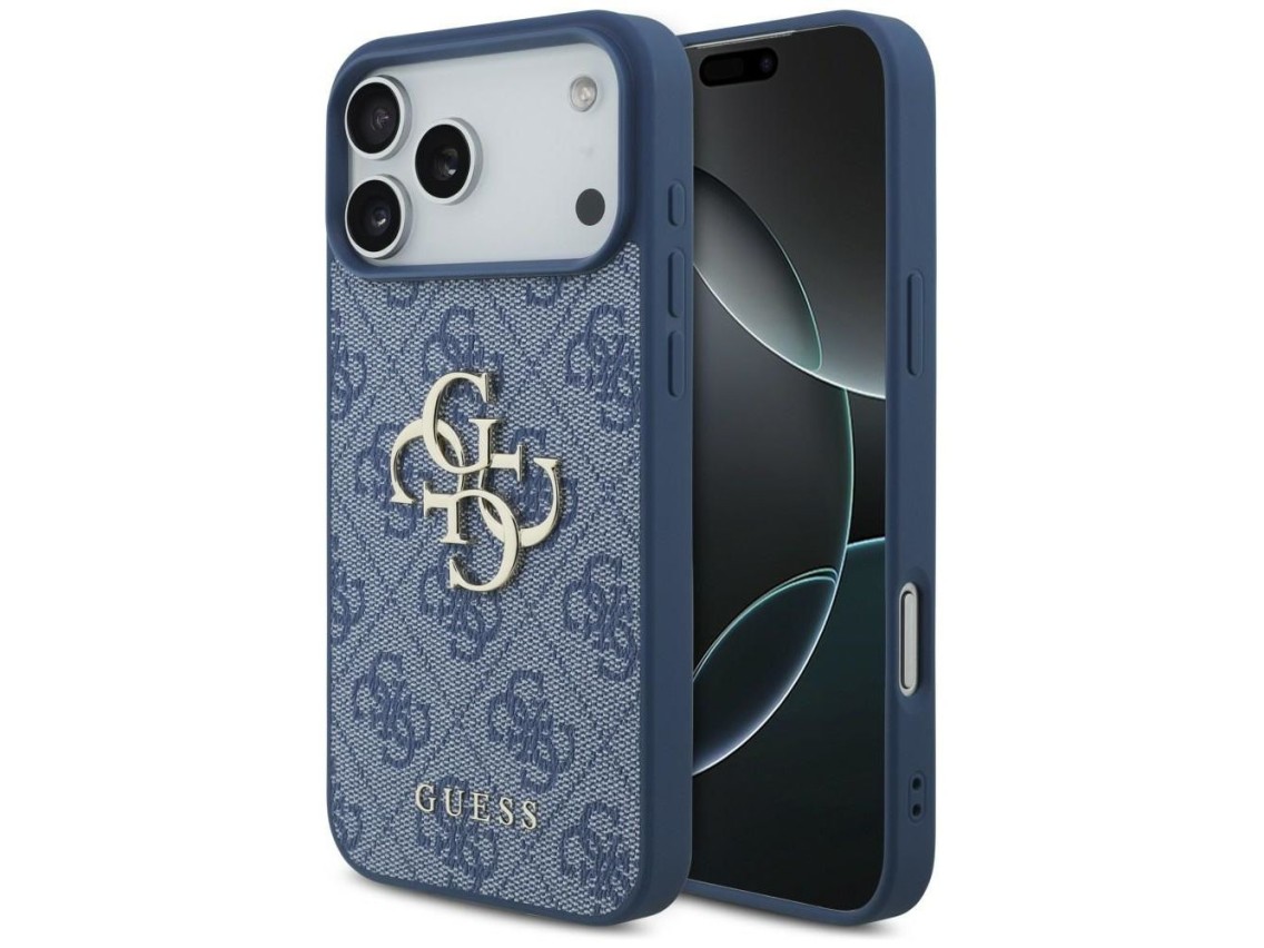 Capa Guess 4G com logo grande para iPhone 17 Pro Max / 18 Pro Max - Azul