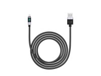 Cabo Orico LDA2L USB-A para Lightning 12W com visor LED 0,5m - Preto e Prata Cabo Orico LDA2L USB-A para Lightning 12W com visor LED 0,5m - Preto e Prata