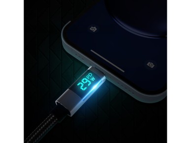 Orico LDA2L USB-A to Lightning Cable 12W with LED Display 0.5m - Black and Silver Orico LDA2L USB-A to Lightning Cable 12W with LED Display 0.5m - Black and Silver