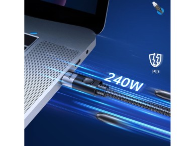 Orico CW240 USB-C to USB-C PD 240W 1.5m Angled Cable - Black