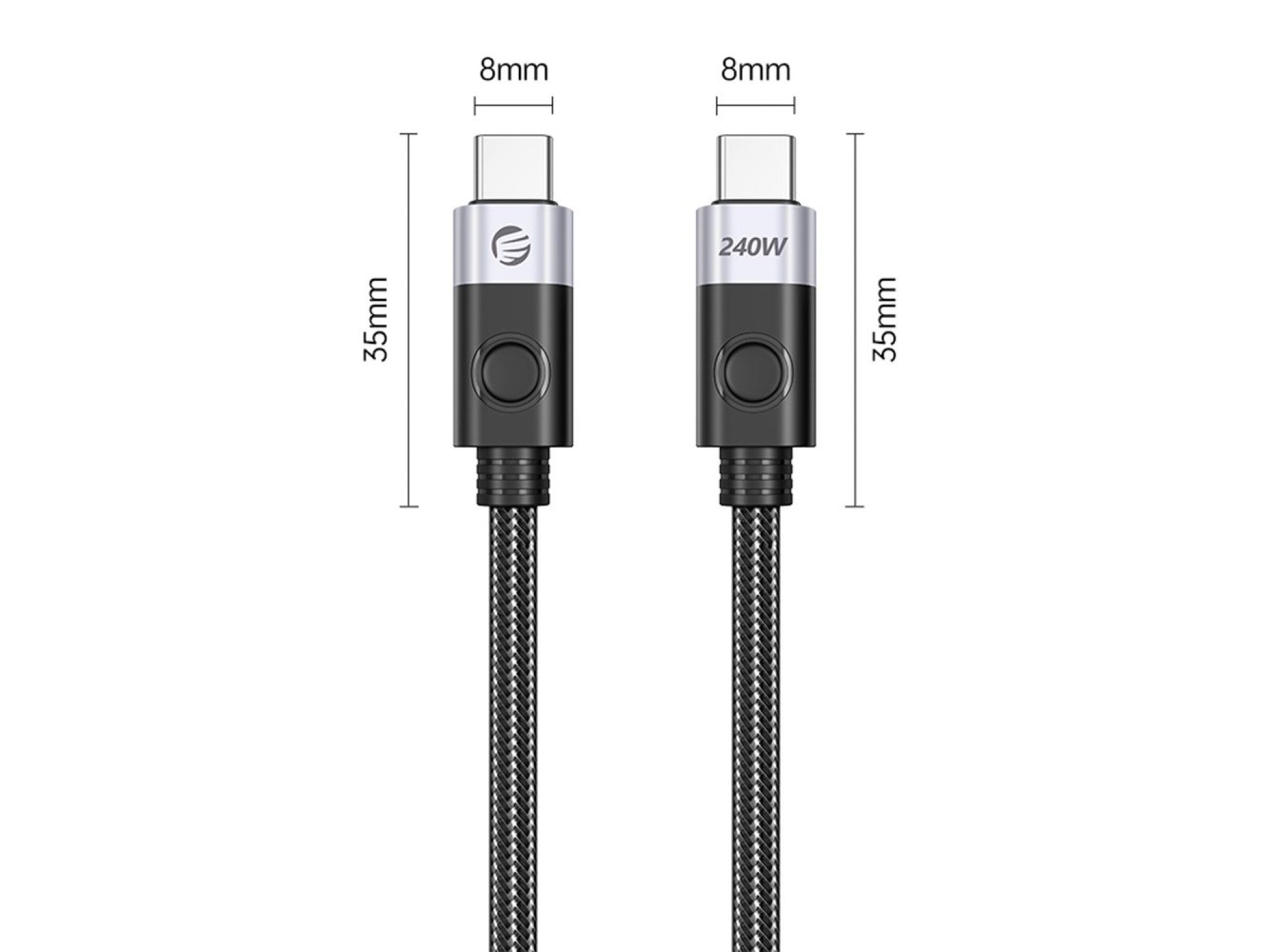 Orico CC240 USB-C to USB-C Cable 240W USB4 40Gb/s 8K 60Hz 0.5m - Black