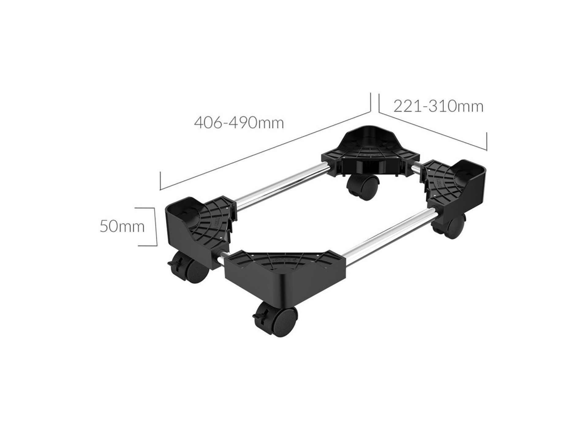 Orico CPB4 Adjustable Computer Stand with Wheels - Black
