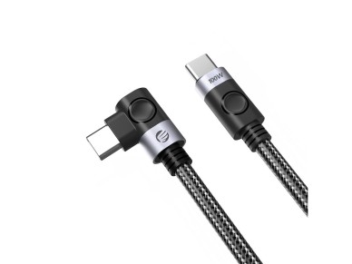 Cable de carga r�pida para port�til C2C PD100W (en �ngulo recto), negro, 1 m