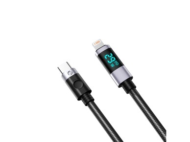 Orico LDC2L USB-C to Lightning PD Cable 29W with LED Display 480Mbps 1.5m - Black Orico LDC2L USB-C to Lightning PD Cable 29W with LED Display 480Mbps 1.5m - Black