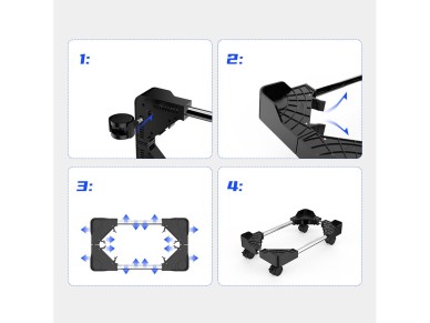 Orico CPB4 Adjustable Computer Stand with Wheels - Black Orico CPB4 Adjustable Computer Stand with Wheels - Black