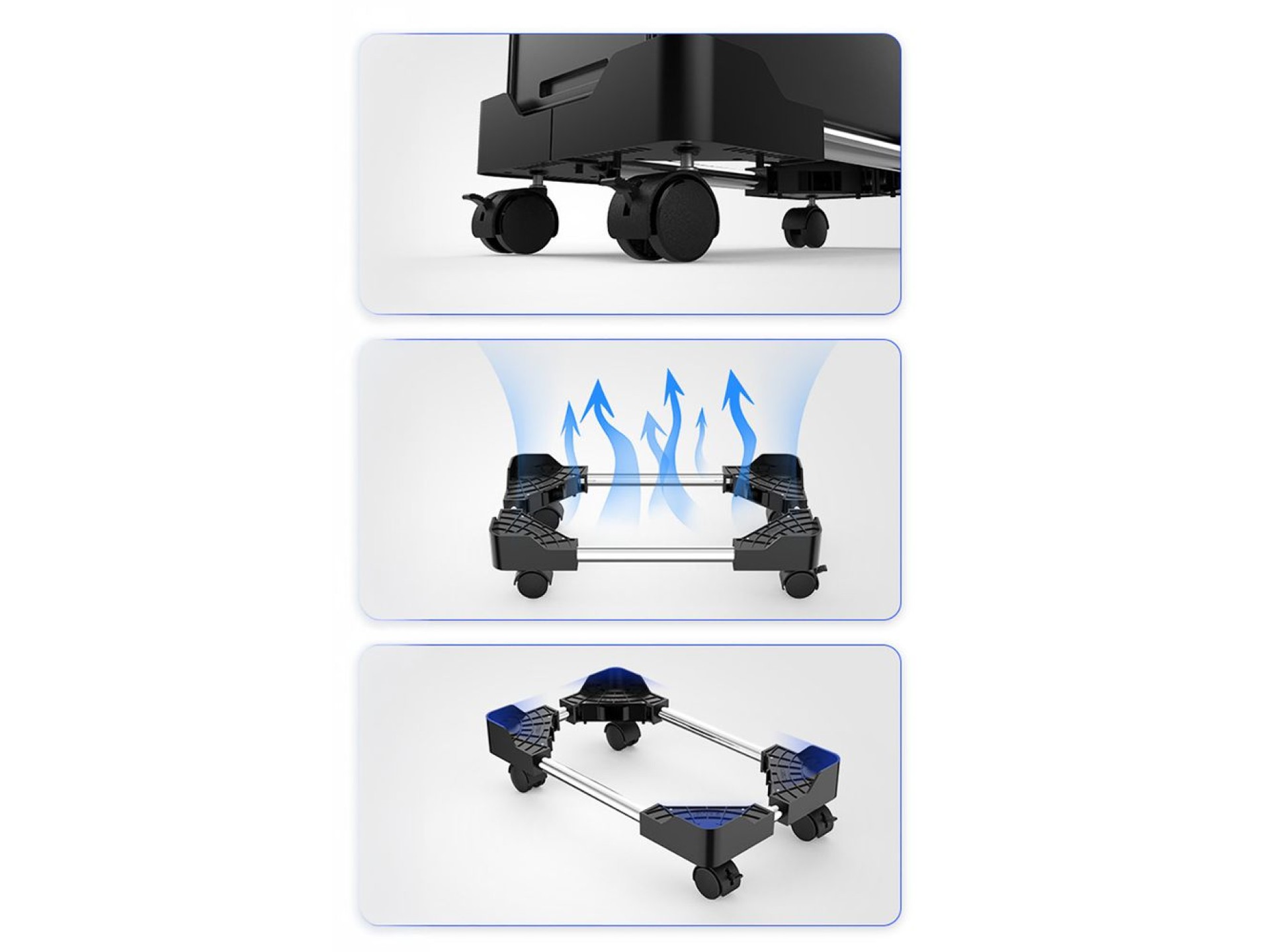 Orico CPB4 Adjustable Computer Stand with Wheels - Black