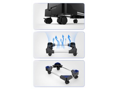 Orico CPB4 Adjustable Computer Stand with Wheels - Black Orico CPB4 Adjustable Computer Stand with Wheels - Black