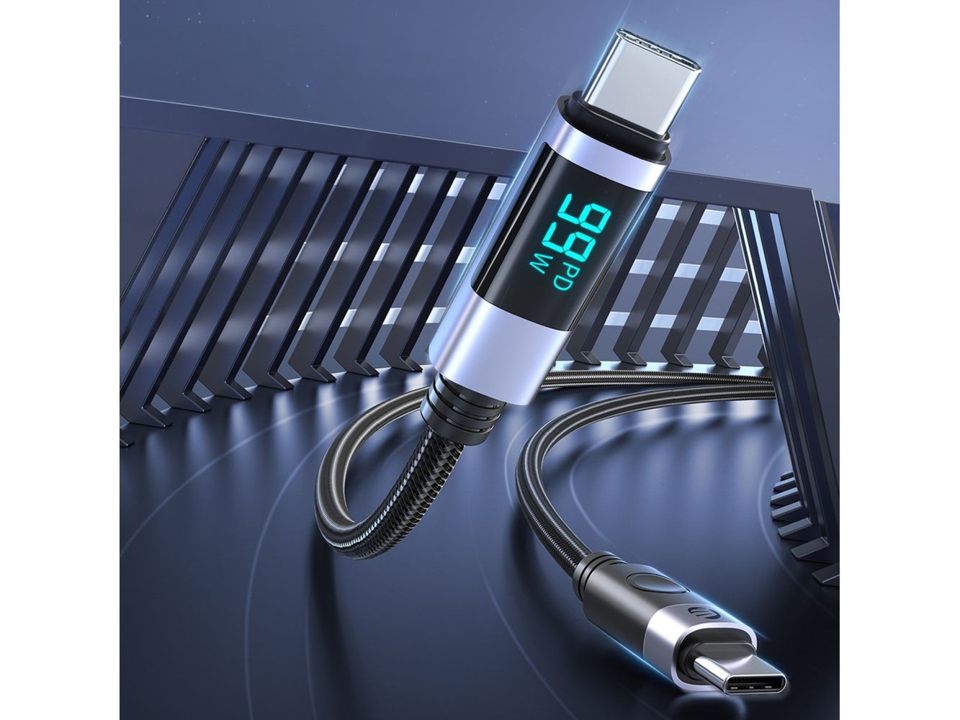 Orico LDC2C USB-C - USB-C PD 100W Cable with LED Display 480 Mbps 3 m - Black