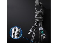 Cabo Orico LDA2L USB-A para Lightning 12W com visor LED 0,5m - Preto e Prata Cabo Orico LDA2L USB-A para Lightning 12W com visor LED 0,5m - Preto e Prata