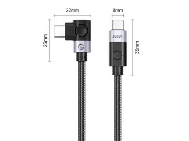 Orico CW240 USB-C to USB-C PD 240W 1.5m Angled Cable - Black