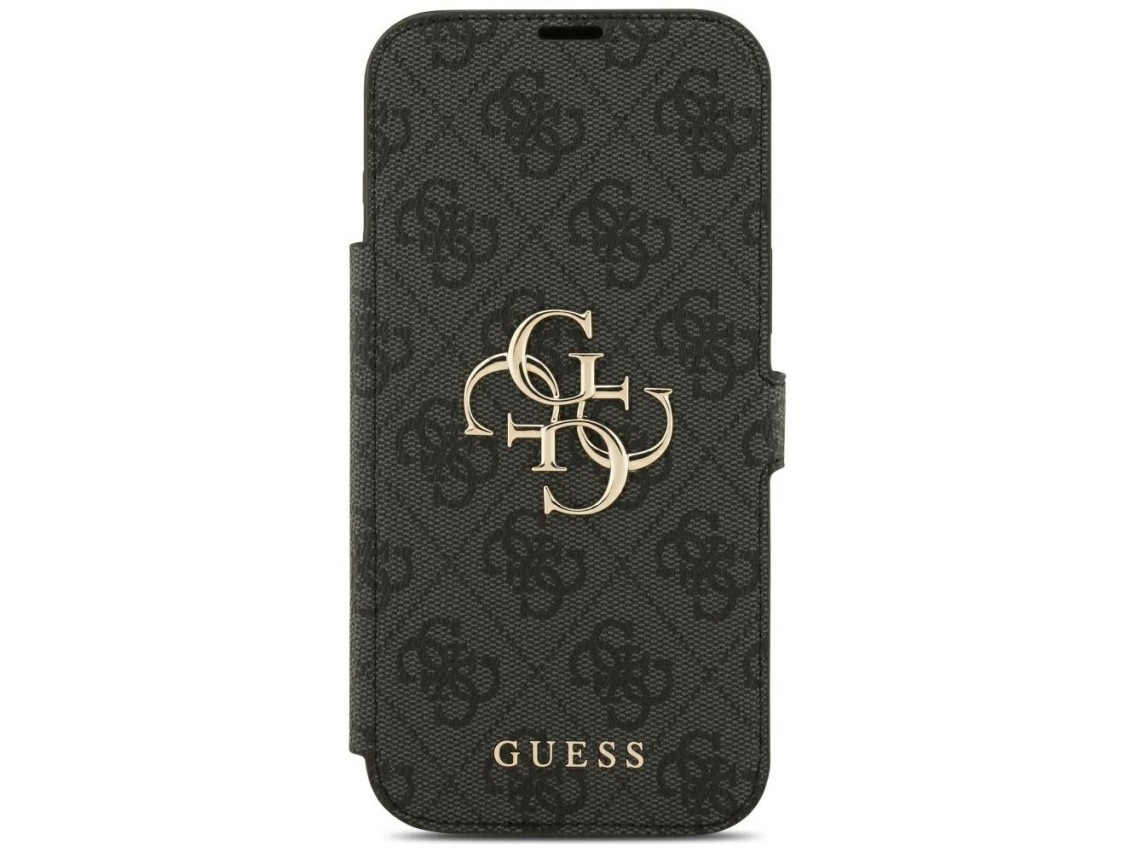Funda Guess Book 4G con logo metálico para iPhone 18 Pro Max / 17 Pro Max - Negra