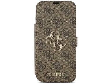 Capa Guess Book 4G com logotipo met�lico para iPhone 18 Pro Max / 17 Pro Max - Marrom