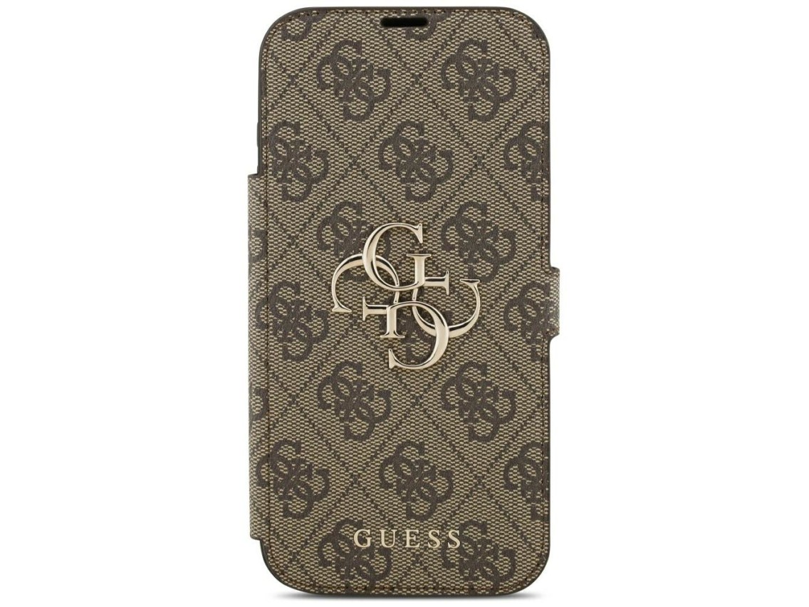 Guess Book 4G Metal Logo Case for iPhone 18 Pro Max / 17 Pro Max - Brown