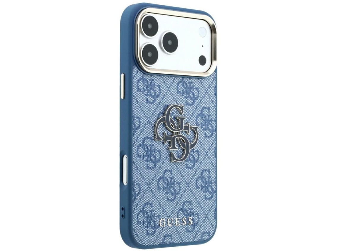 Capa Guess 4G com logo grande em resina para iPhone 17 Pro / 18 Pro - Azul Claro