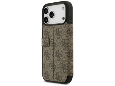 Capa Guess Book 4G com logotipo met�lico para iPhone 18 Pro Max / 17 Pro Max - Marrom