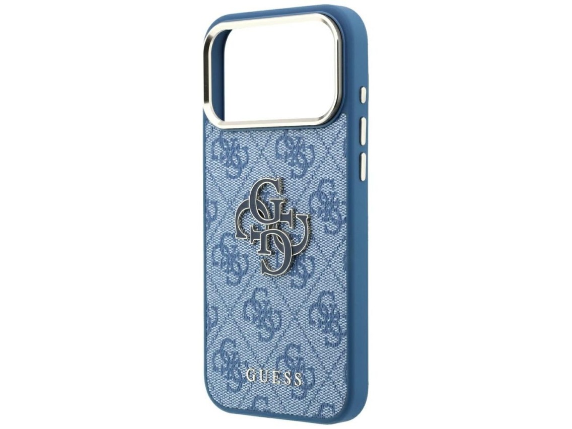 Capa Guess 4G com logo grande em resina para iPhone 17 Pro / 18 Pro - Azul Claro