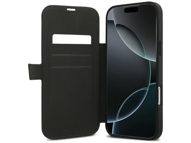 Capa Guess Book 4G com logotipo met�lico para iPhone 18 Pro Max / 17 Pro Max - Marrom