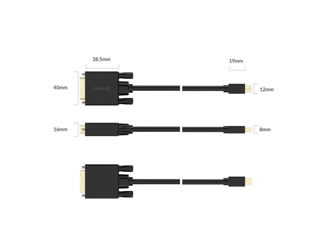Cable Orico XD-MDTD Mini DisplayPort a DVI Full HD 60 Hz de 2 m - Negro