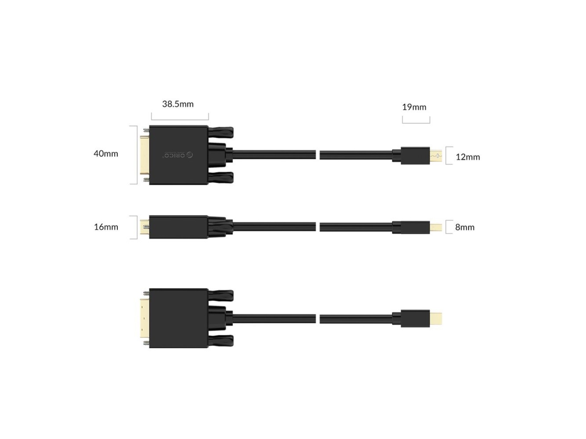 Cable Orico XD-MDTD Mini DisplayPort a DVI Full HD 60 Hz de 3 m - Negro
