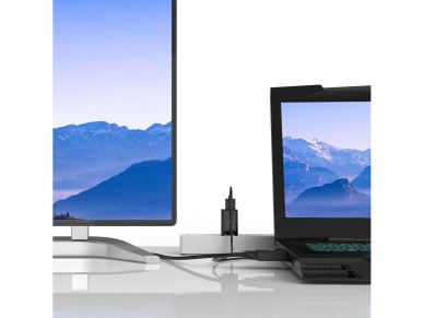 Cabo Orico XD-VATH VGA e mini jack de 3,5 mm para HDMI Full HD 60 Hz com alimenta��o USB, 5 m - pret