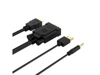 Cable Orico XD-VATH VGA y mini jack de 3,5 mm a HDMI Full HD 60 Hz con alimentación USB de 5 m - neg Cable Orico XD-VATH VGA y mini jack de 3,5 mm a HDMI Full HD 60 Hz con alimentación USB de 5 m - neg