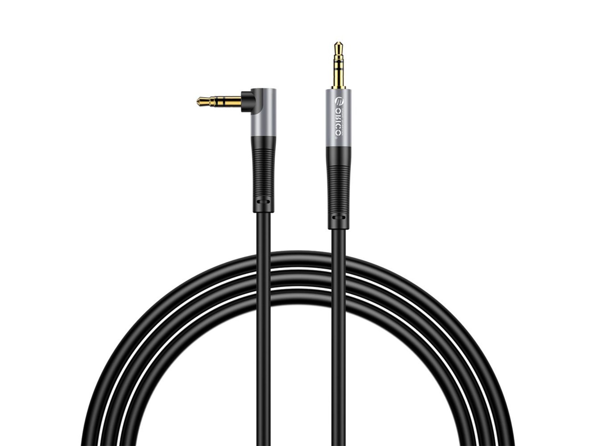 Cabo de áudio Orico AXW Mini Jack 3,5 mm macho para macho com conector angular de 3 m - Preto
