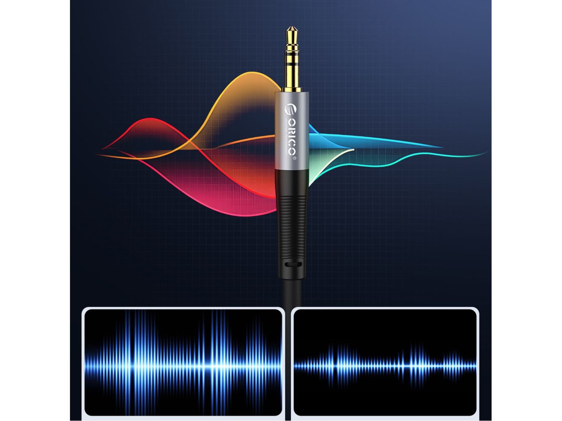 Orico AXRF audio cable mini jack 3.5 mm to 2x RCA female 5 m - black