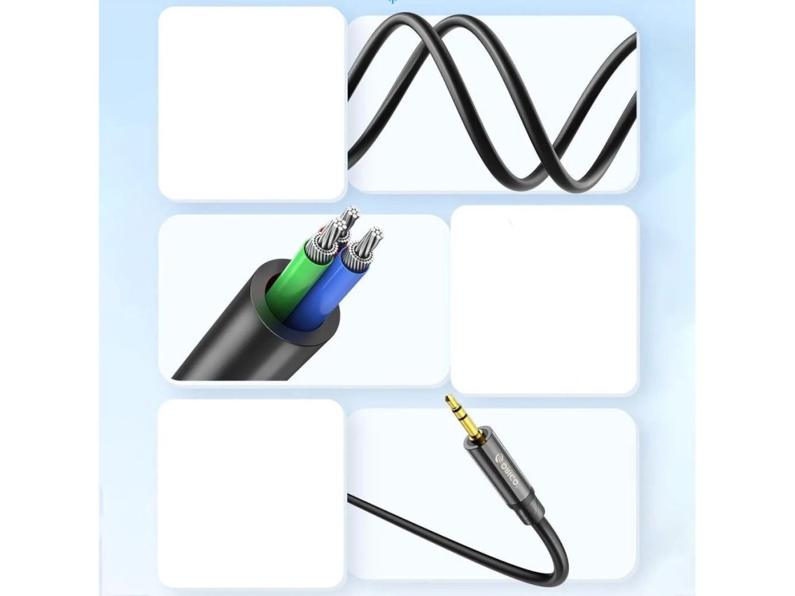Cabo de áudio Orico AXKF mini jack de 3,5 mm para XLR fêmea de 5 m - preto