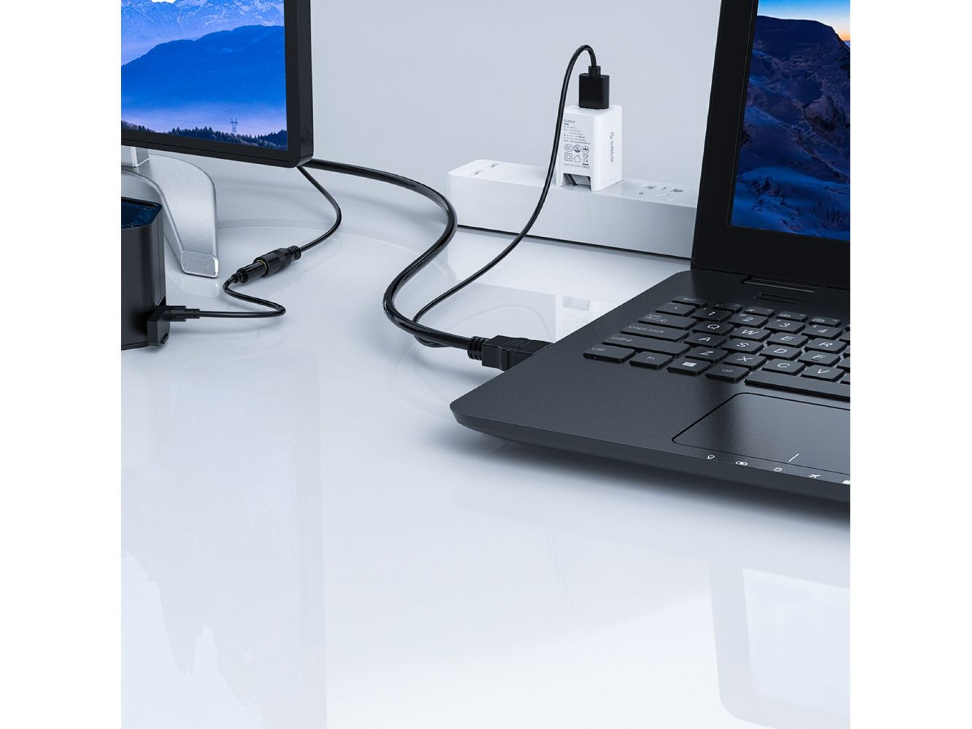 Cable Orico XD-VATH VGA y mini jack de 3,5 mm a HDMI Full HD 60 Hz con alimentación USB de 5 m - neg