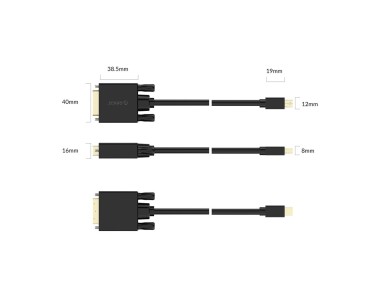 Cable Orico XD-MDTD Mini DisplayPort a DVI Full HD 60 Hz de 3 m - Negro