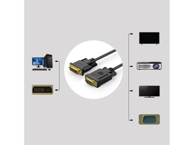 Cabo Orico XD-DITV DVI 24+1 VGA Full HD, adaptador de 5 m - preto Cabo Orico XD-DITV DVI 24+1 VGA Full HD, adaptador de 5 m - preto