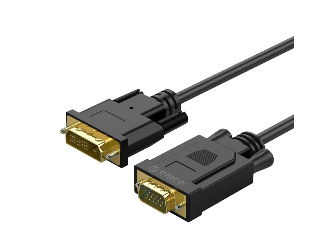 Cabo Orico XD-DITV DVI 24+1 VGA Full HD, adaptador de 5 m - preto