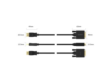 Cabo Orico XD-DTD DisplayPort para DVI 4K de 1 m - Preto Cabo Orico XD-DTD DisplayPort para DVI 4K de 1 m - Preto