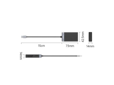 Lector de tarjetas de memoria Orico CL4D-A3 USB-A 3.0 SD microSD CF MS de 5 Gb/s - Negro y plata Lector de tarjetas de memoria Orico CL4D-A3 USB-A 3.0 SD microSD CF MS de 5 Gb/s - Negro y plata