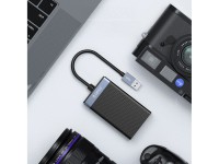 Lector de tarjetas de memoria Orico CL4D-A3 USB-A 3.0 SD microSD CF MS de 5 Gb/s - Negro y plata Lector de tarjetas de memoria Orico CL4D-A3 USB-A 3.0 SD microSD CF MS de 5 Gb/s - Negro y plata