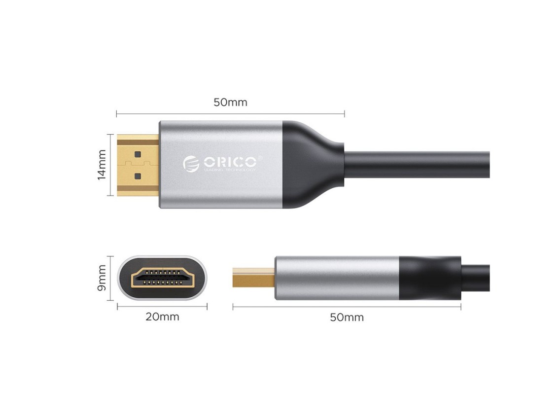 Cabo HDMI 2.0 4K 60 Hz Orico H4Y1 de 5 m - Preto