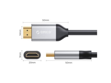 Orico H4Y1 HDMI 2.0 4K 60 Hz HDMI Cable 0.5 m - Black Orico H4Y1 HDMI 2.0 4K 60 Hz HDMI Cable 0.5 m - Black