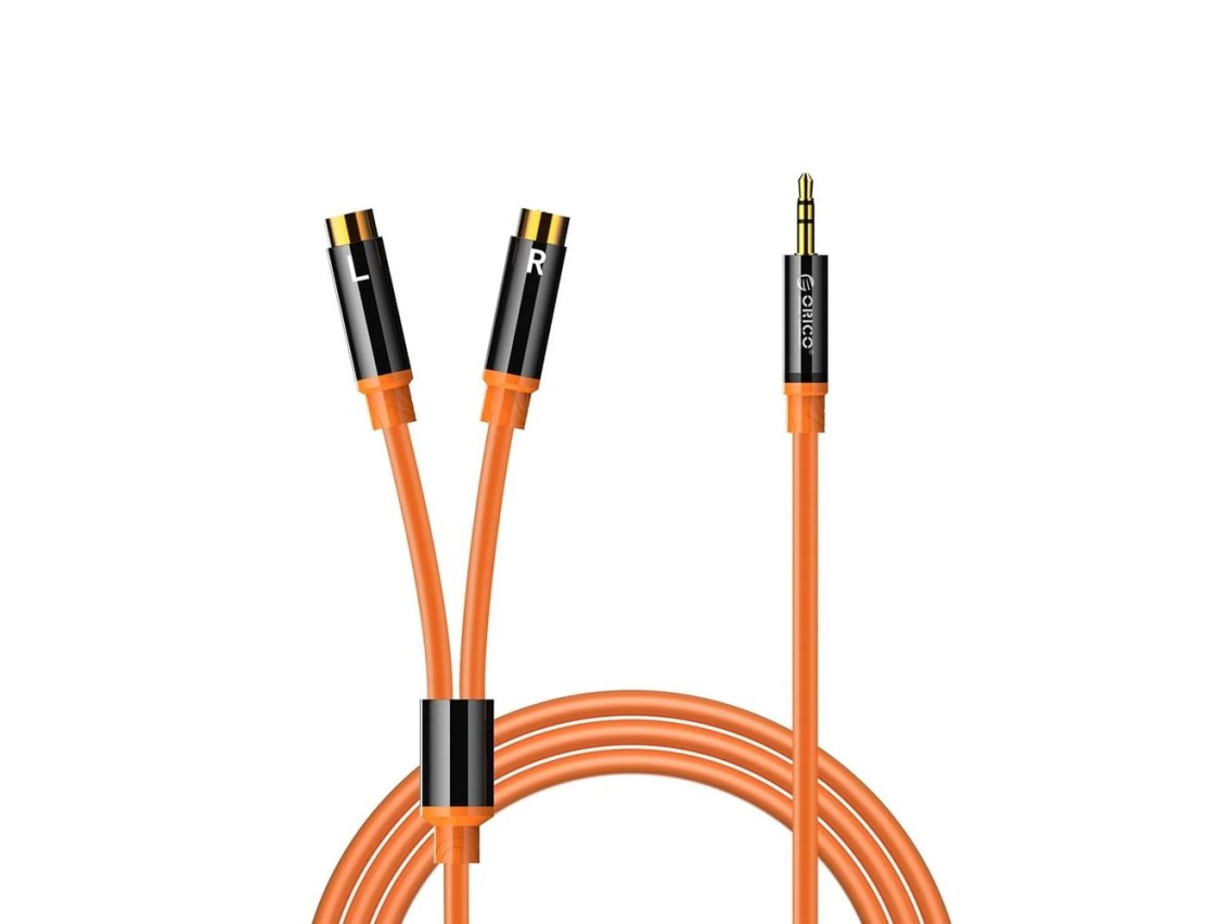 Orico AXRF audio cable mini jack 3.5 mm to 2x RCA female 3 m - orange